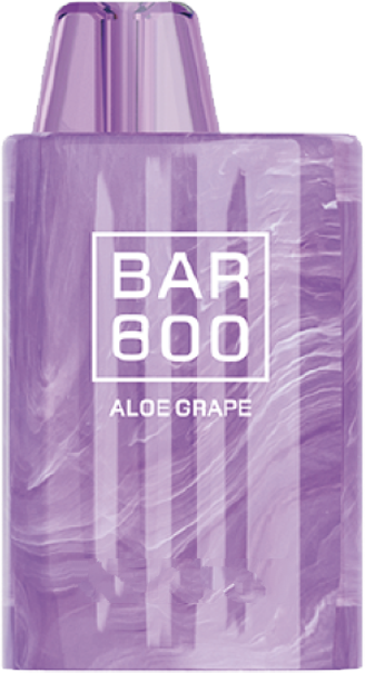 800 puffs box disposable vape in purple marbled swirl finish — Aloe Grape flavor