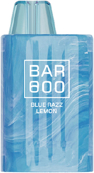 800 puffs box disposable vape in sky blue marbled swirl finish — Blue Razz Lemon flavor