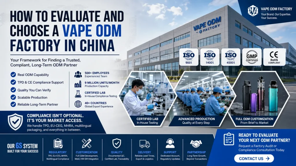 How to Evaluate and Choose a Vape ODM Factory in China
