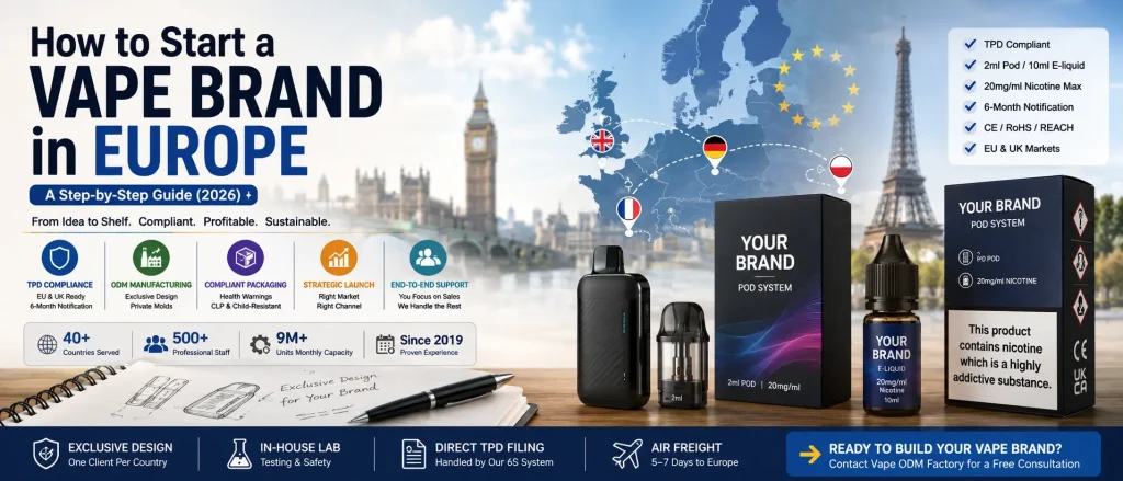 How to Start a Vape Brand in Europe: A Step-by-Step Guide (2026)