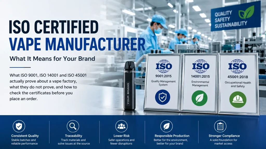 ISO Certified Vape Manufacturer: What It Means for Your Brand