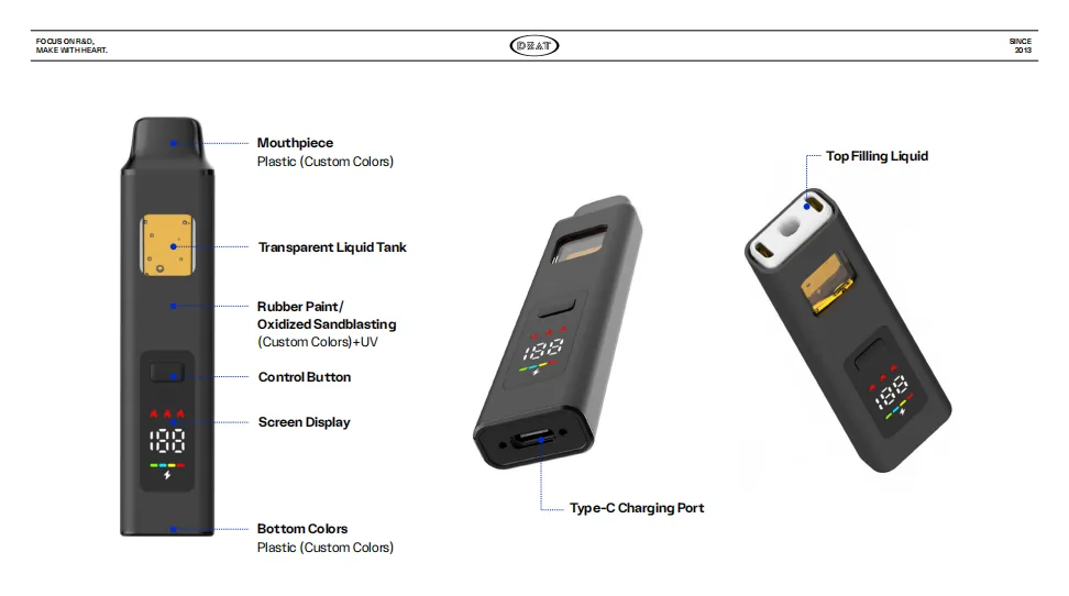 C25 CBD vape device by DZAT - C25 CBD Vape Pen - view 2