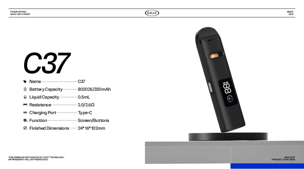 C37 CBD vape device by DZAT - C37 CBD Vape Pen - view 1