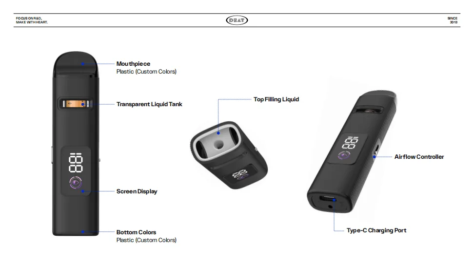 C37 CBD vape device by DZAT - C37 CBD Vape Pen - view 2