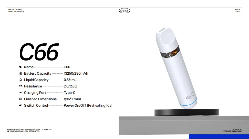 C66 CBD vape device by DZAT - C66 CBD Vape Pen - view 1