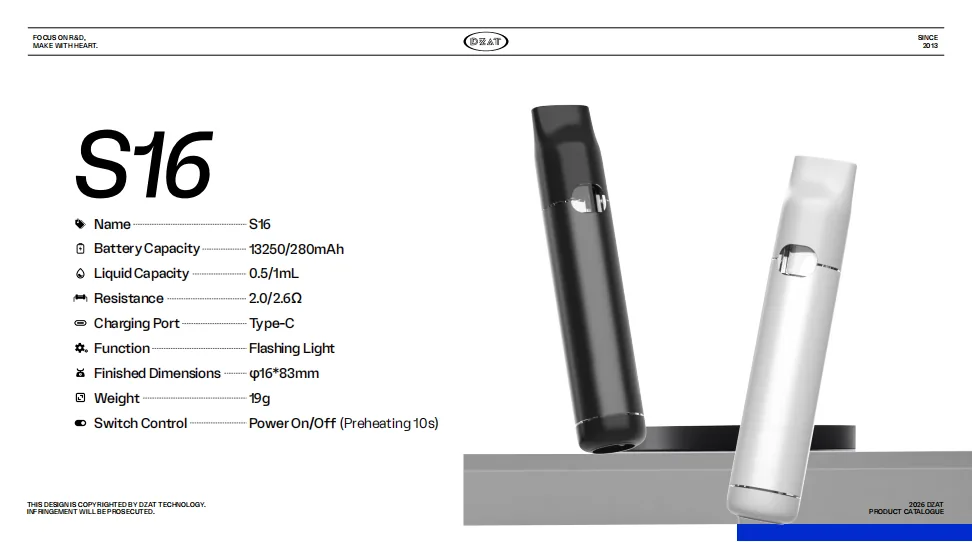 S16 CBD vape device by DZAT - S16 CBD Vape Pen - view 1