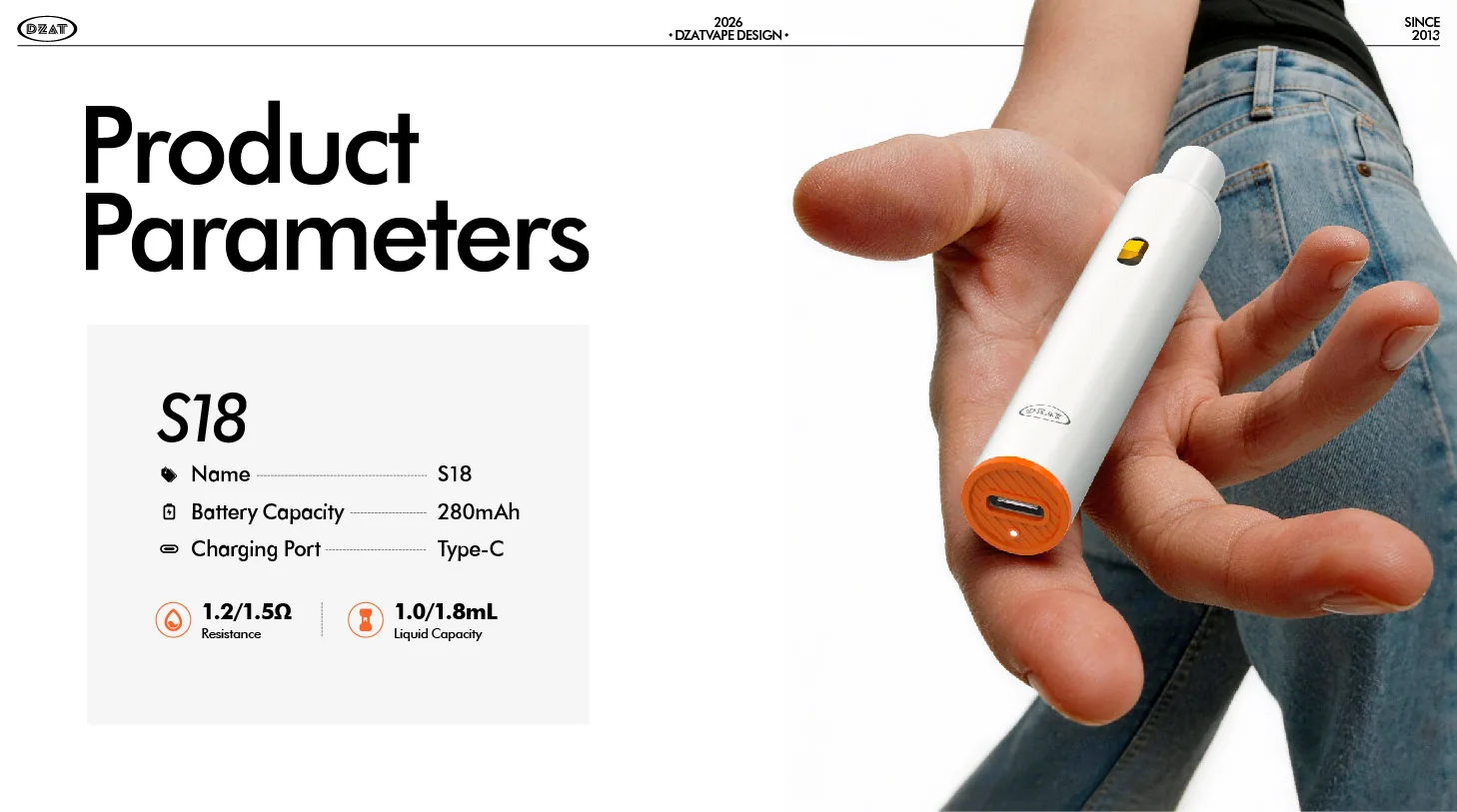 S18 CBD vape device by DZAT - S18 CBD Vape Pen - view 1