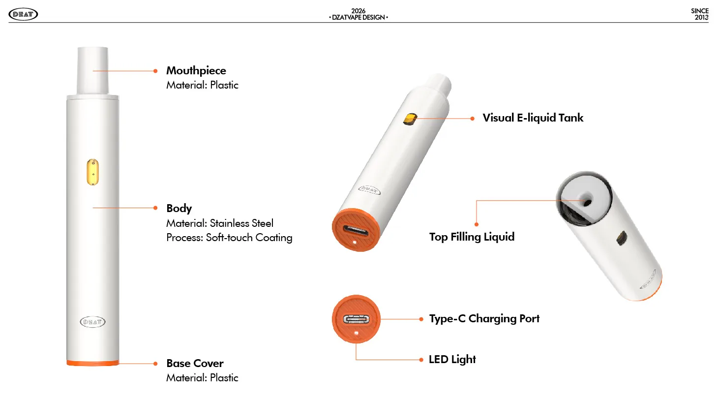 S18 CBD vape device by DZAT - S18 CBD Vape Pen - view 2