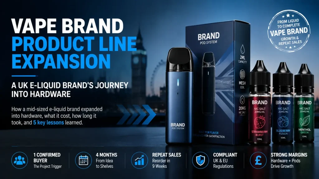 Vape Brand Product Line Expansion: A UK E-Liquid Brand’s Journey into Hardware