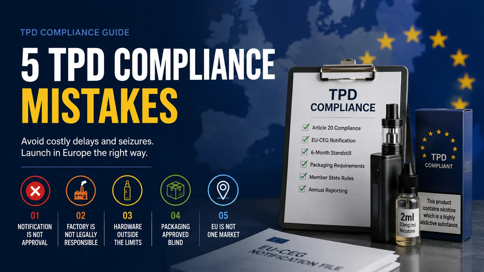 5 TPD compliance mistakes vape brands should avoid when launching in Europe